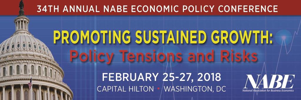 business media. The Association for University Business and Economic Research (AUBER) joins NABE in presenting the 34 th Annual NABE Economic Policy Conference.