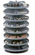overall capacity) All steel construction Revolving shelves make accessing parts Fits in less than 3 sq. ft.