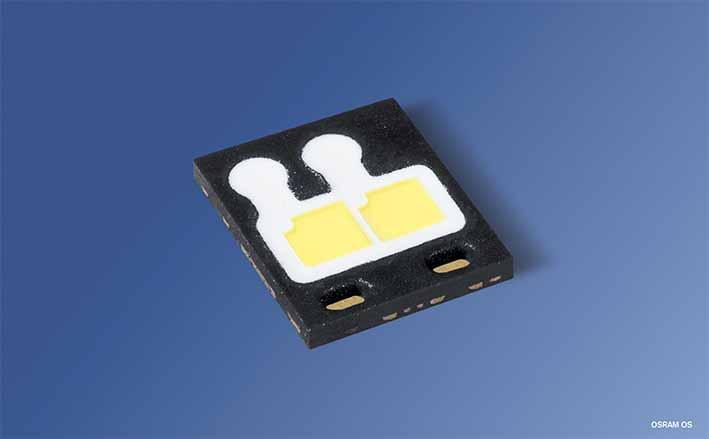 For use in headlight applications the OSRAM OSTAR Headlamp Pro module has merely to be positioned mechanically on a suitable heat sink for heat dissipation and electrically connected with the driver