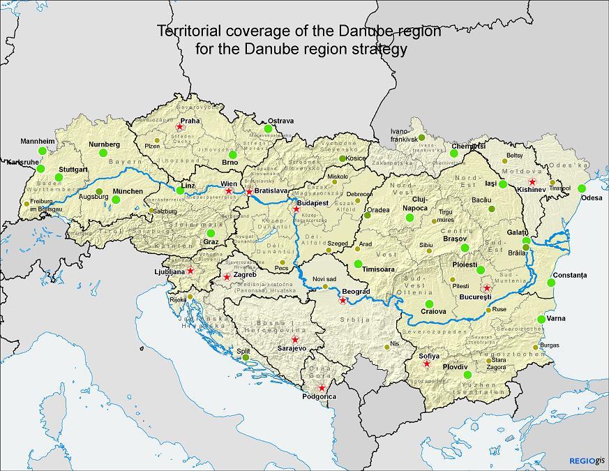 The Danube Region 14 Countries more than 110 Mio. inhabitants. The EU Strategy for the Danube Region refers to the entire Danube Region and addresses four thematic pillars: 1. Connecting the Region 2.