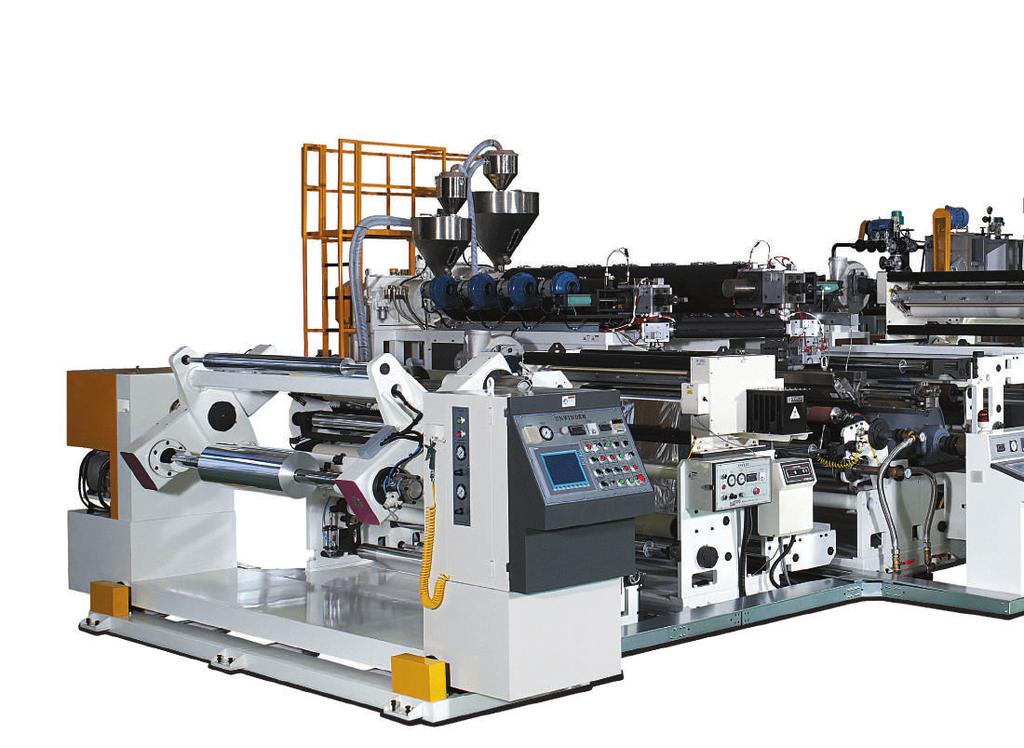 Extrusion Lamination This is extrusion laminating machine in which BOPP, BOPET, BOPA, CPP, Aluminum foil, MET-PET, PE, Paper and others are coated and laminated with other substrates.