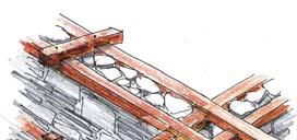 . Nail the planks on the roof beams leaving a half inch gap