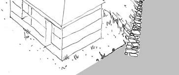 Incline the retaining walls towards the slope with a ratio of