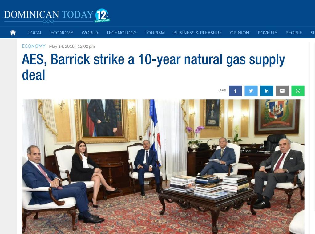Gas to Power Example Barrick will be the anchor tenant for the Eastern Pipeline Gas Supply to 215 MW off-the grid power plant to serve mining operations.