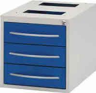 for storage 270 x 375 x 485mm 2 x 100mm deep Beige / Blue 16Kgs 40-553-2101 Drawer unit for storage 270 x 375 x 485mm 1 x 50mm / 1 x 150mm deep Beige / Blue 16Kgs Storage drawer unit, height 380 mm