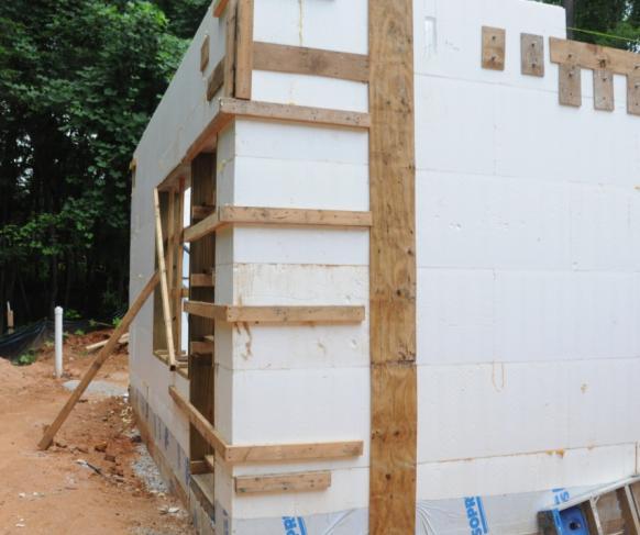 concrete forms at the foundation do not have a damp-proof coating.