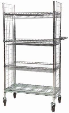1625mm 4 tier picking trolley with 2 top sloping shelves Heavy duty shelf at the bottom Shelf ledges