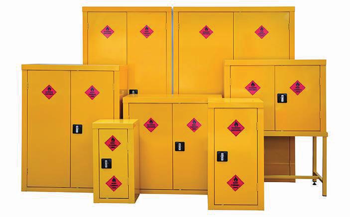 HAZARDOUS CUPBOARDS HAZARDOUS CUPBOARDS Supplied with adjustable spillage trays and liquid tight sump tray. Doors are rebated and secured by chrome locking handle.