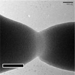 All of the images and electron diffraction patterns confirm that no crystallization occurred throughout the experiment. submicrometre regime, such that the localized deformation was also stable.