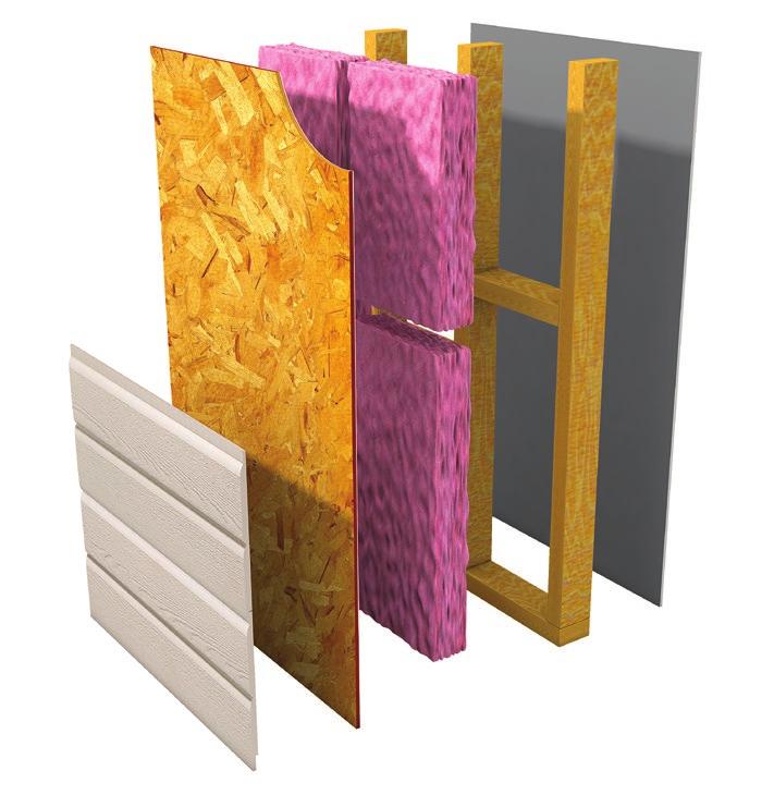 expensive than mineral wool) Exposure 1 Classification; withstands normal exposure to moisture PLUS (JOINTS FIRE-CAULKED) FIBERGLASS INSULATION 2 X 6 STUDS LOAD-BEARING WALL UL DESIGN NO.