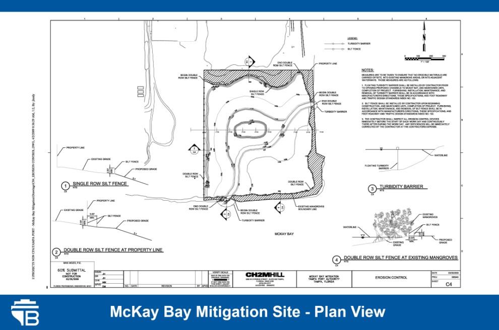 The second project component, initiated through an agreement between the Tampa Port Authority and SWFWMD, was the Restoration of the McKay Bay Dredge Hole, a degraded tidal area in the McKay Bay