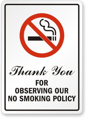 Non Residential Projects Prohibit smoking inside the building Prohibit smoking outside the building except designated