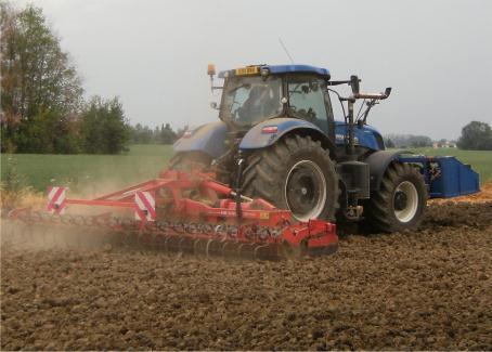 field: Harrowing During heavy Harrowing (100% engine load), with sunny hot weather, (up to 45 C on PEMS weather box), and