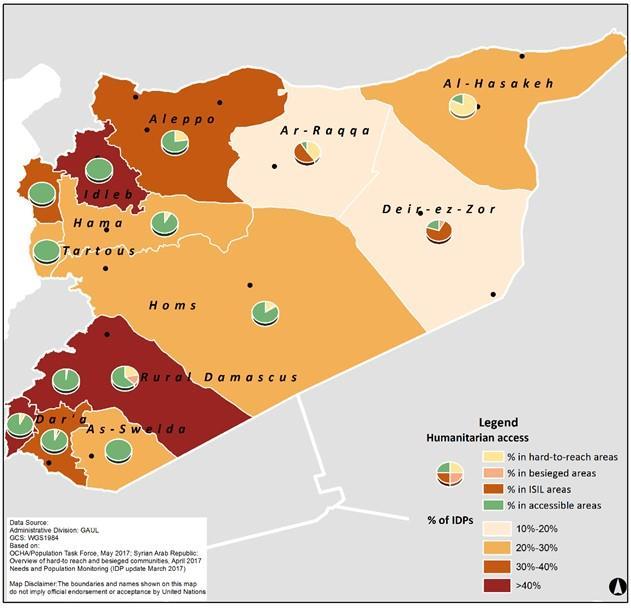 Figure 32: Syrian Arab Republic Population living in besieged and hard-to-reach areas Besieged area An area surrounded by armed actors with the sustained effect that humanitarian assistance cannot