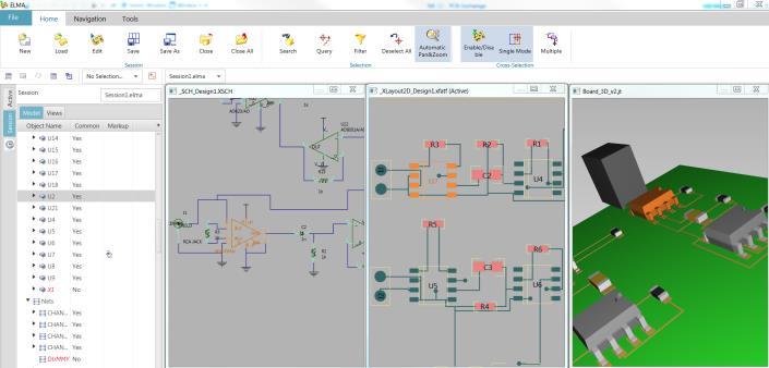 and verification Cross-select from the schematic, layout or 3D model to