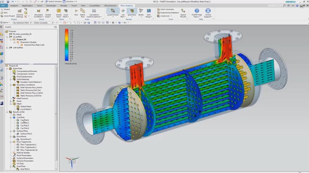 Upfront fluid flow simulation in NX with FloEFD Early stage CFD analysis: Powerful analysis wizard guides users through the problem set-up