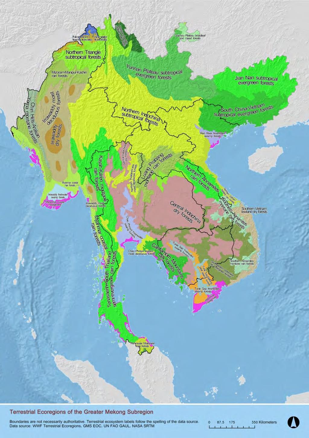 forests 6 major river basins (including Mekong) sustaining fisheries,