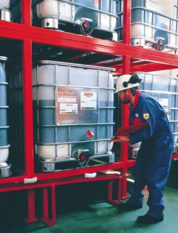 INDUSTRY EXAMPLE 2 the oil store was renovated with new bunds, horizontal storage for all drums and improved organisation with grades being stacked in a rotation system; the site started using IBCs