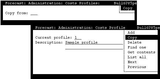 Forecast Administration CentreVu CMS R3V5 Forecast 585-215-825 Costs Profile Administration 2-23 Get Contents Window 2 When you select Get contents on the Costs Profiles window, the following Get