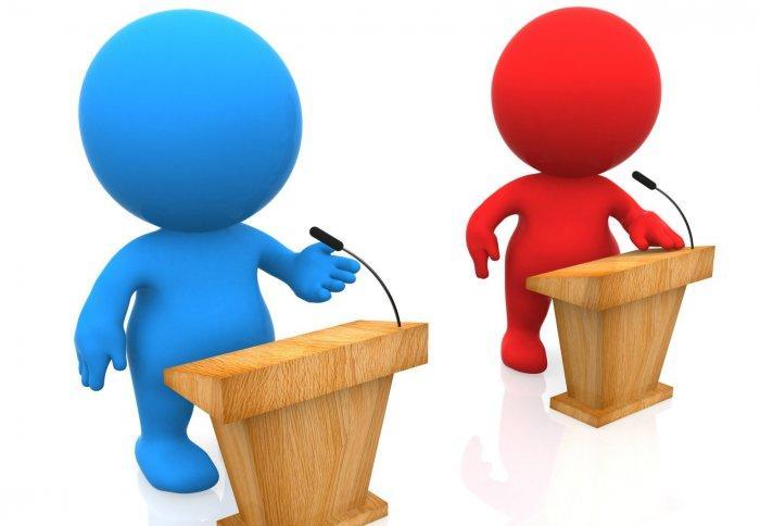 The Power of Debate A discussion involving opposing points; an argument. 2.
