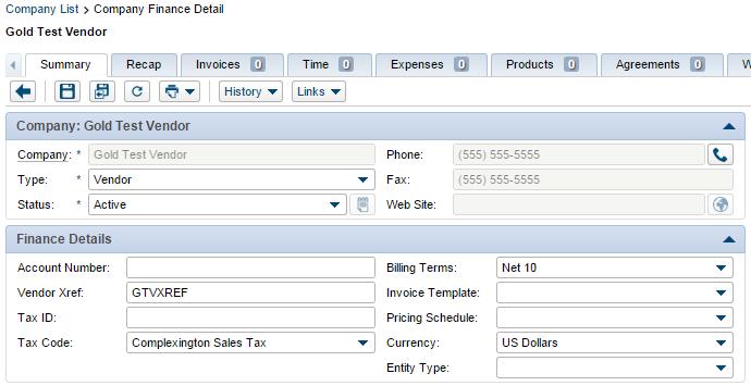 Vendors Suppliers in Sage 50 Accounts are mapped to Companies in ConnectWise.