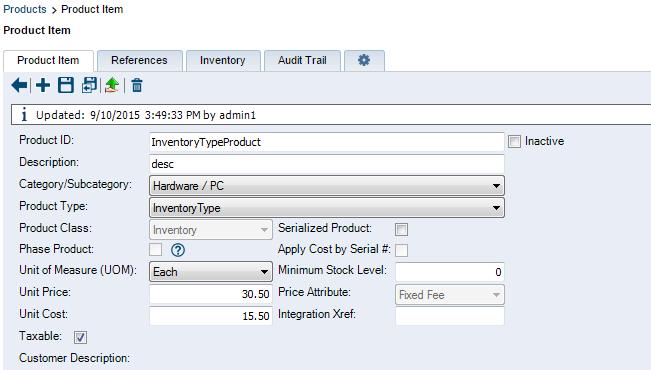 Products If you have Products in ConnectWise that you keep track of, then the Product field on the Setup > Products screen in ConnectWise must be consistent with the Product Code field on the Modules