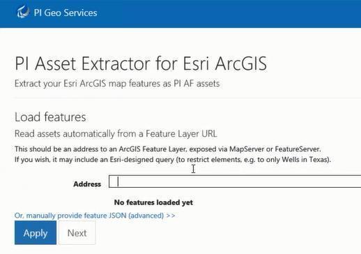 ArcGIS Asset listing to create the PI AF Element