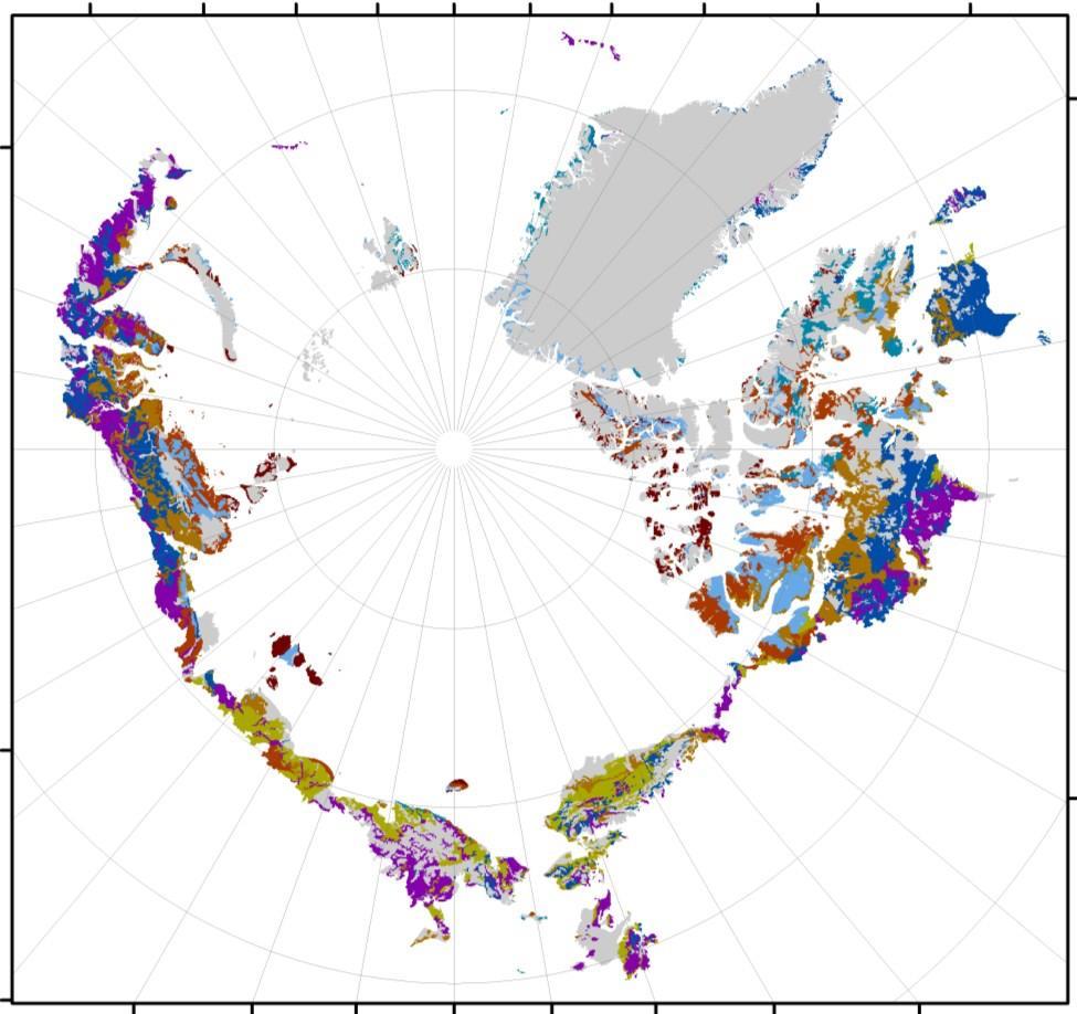 Changes in store for future Arctic vegetation cover with climate feedback implications 40 E 20 E 0 20 W 40 W 50 W a Current (CAVM) b 2050