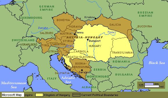 Austria-Hungary was a large empire in the middle of Europe It was ruled by the Habsburg Emperor Franz Joseph (since