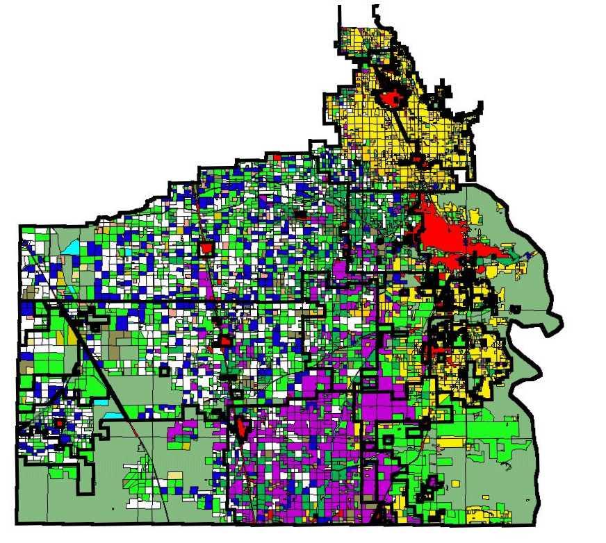 Major Crop Types / Land Use Areas [urban] native grass orchards alfalfa, grain,