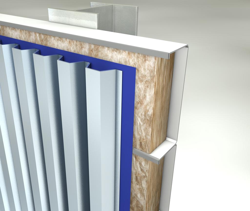 Built-up Metal Walls Built-up metal walls system Interlocking nature of mineral wool ensures: Rolls knit together at joints ensuring no loss of thermal or acoustic performance Joints between rolls