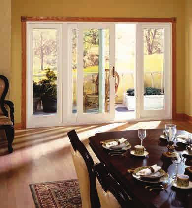 Combining the traditional wide rail look of a French Door into a sliding door makes it a perfect choice where space or traffic