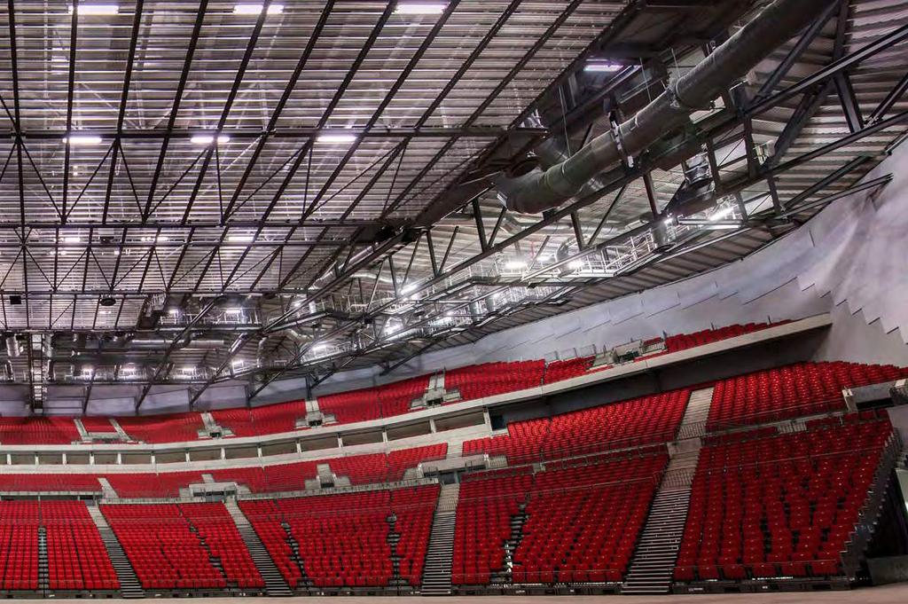 first direct arena, Leeds Steelwork contractor: Severfield ComFlor 51 + / Bar Fire Method / Propped Single Span Propped deck, continuous slab (m) - Normal weight concrete - Eurocode - Beam width