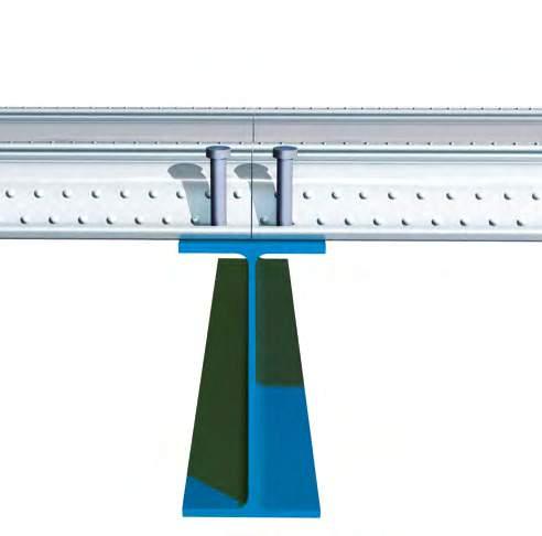 End detail Step in floor X Beam centres Restraint strap Steel stud Edge trim fixed to align with edge of beam. Edge ComFlor 80 Floor Decking ComFlor 80 Floor Decking to centreline of beam.