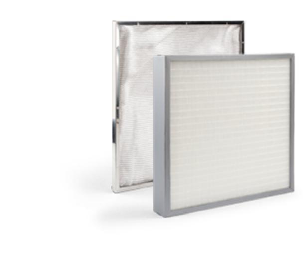 Panel filters Used as a pre-filter or droplet coalescer Life typically 3 to 6 months, disposable Efficiency between G2 to M5 vs.