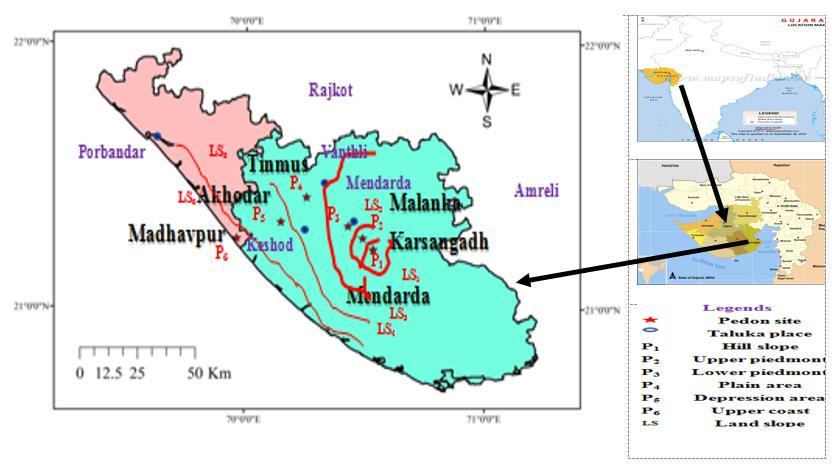 Fig 1: Site of pedons of north-west Gir Madhuvanti toposequence in South Saurashtra Table 1: Climate and soil-site suitability criteria for coconut (Naidu et al.