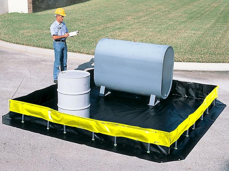For storage of small items, the simplest containment device is a tub or wading pool.