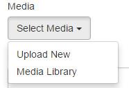 invoke a media picker that allows users to choose a media file from the media library for their widget or site