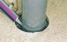 When water is infiltrating into the joint, an injection grout is injected through the PVC end pieces, which protrude out of the concrete at easily accessible places. This way the joint is sealed.