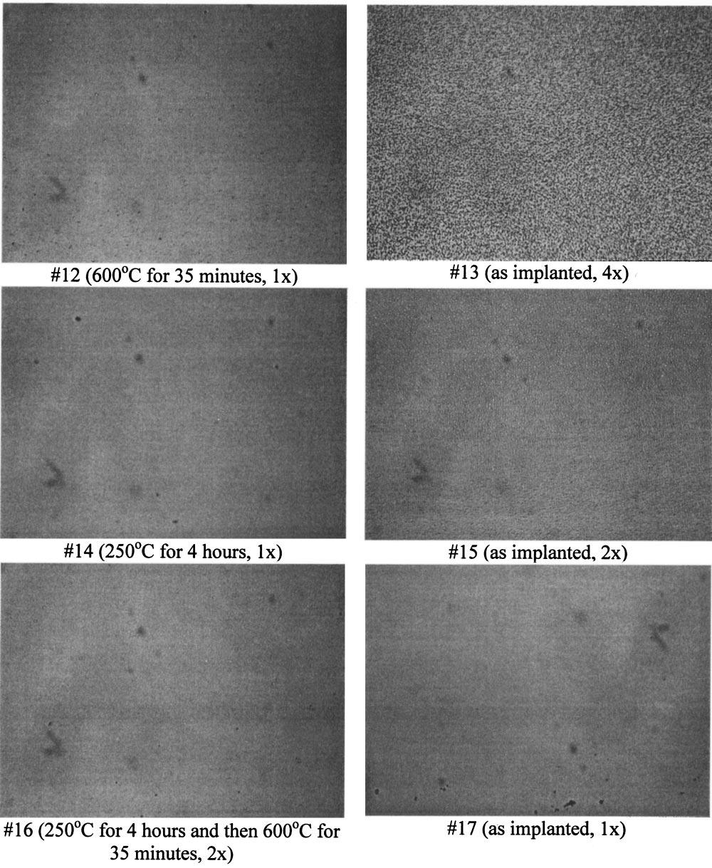 The optical micrographs of polysilicon samples deposited at 600 C and then undergoing a 900 C predep process are displayed in Fig. 5.