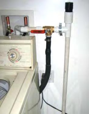Laundry-to-Landscape System (Interior) Loose fitting connection to the sewer/septic Diverter valve
