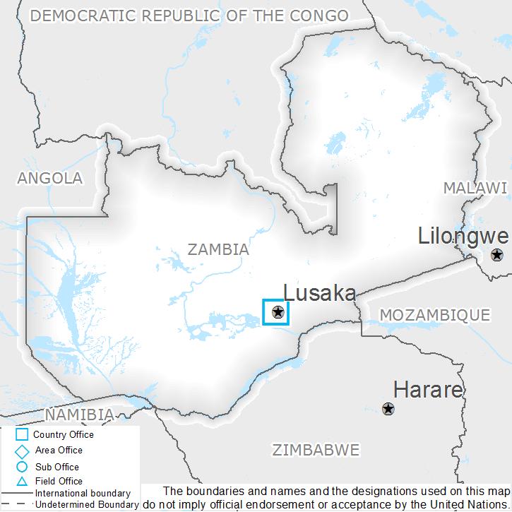 Country Context and WFP Objectives Country Context The Republic of Zambia is a landlocked country in Southern Africa. With an annual population growth rate of 3.