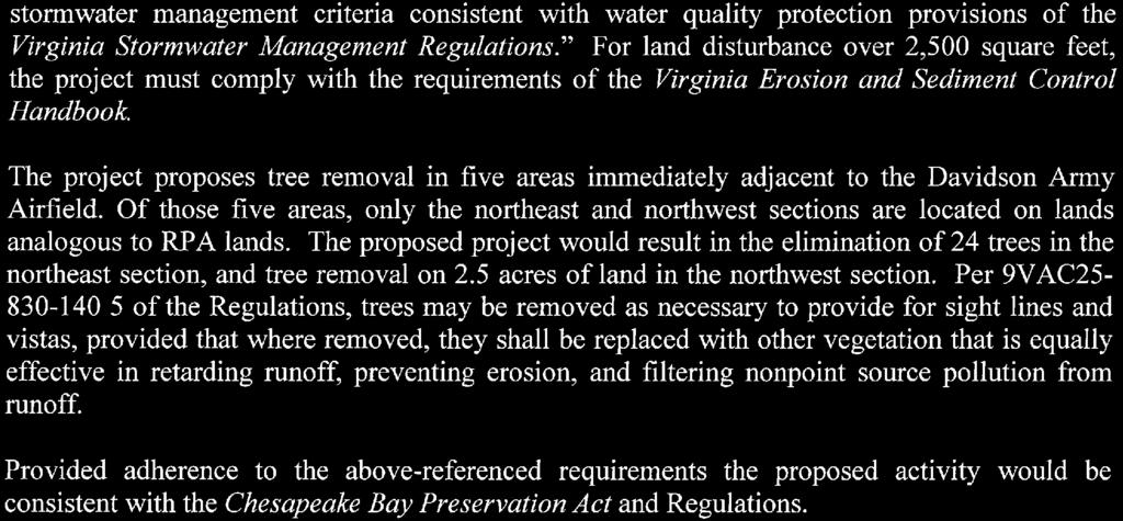 stonnwater management criteria consistent with water quality protection provisions of the Virginia Stormwater Management Regulations.