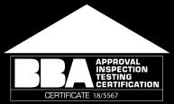 BBA: Agrément Certificate 18/5567 RECOMMENDED FOR Waterproofing and protection of: gypsum and cement boards, tiles (under), bathrooms, roofs, light roofing made of metal or fibrous cement, asphalt
