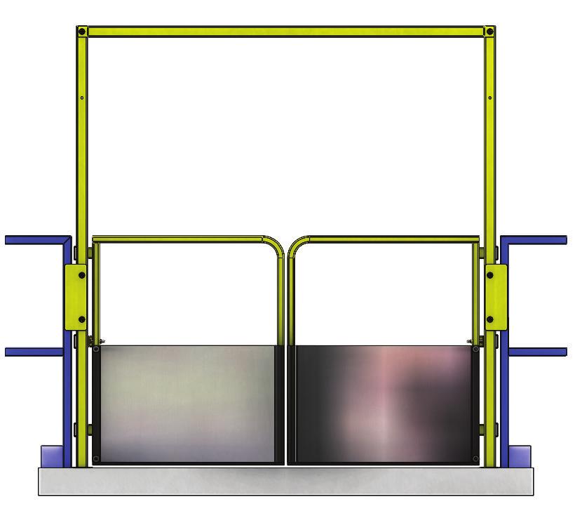Installing Pallet Gate Step 2. a.) Lift pallet gate assembly into a vertical position (See Illustration 3).
