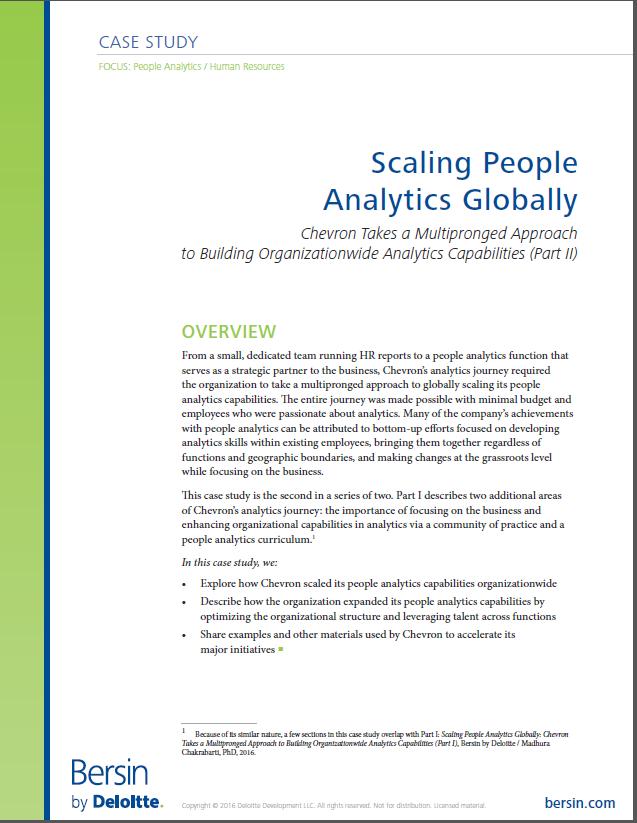 Scaling People Analytics Globally: Chevron Takes a Multipronged Approach to Building
