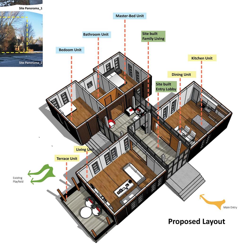 Design Considerations - Hypothetical client: - Young couple with 1 or 2 children - Design allows addition of bedroom units or living/dining units when the