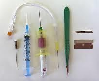 fixed needles Scalpels, Blades, lancet Suture needle, aluminum foil Any