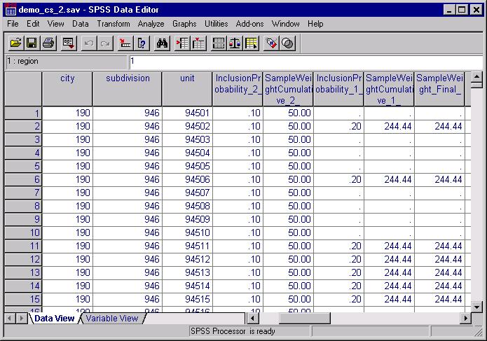 92 Chapter 9 Sample Results Figure 9-30 Data ditor with sample results You can see the sampling results in the Data ditor.