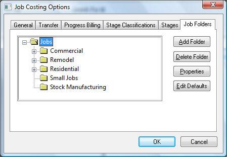 Getting Started Adding and Deleting Job Folders The folder feature allows the user to organize jobs by the type of job.